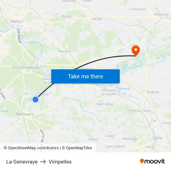 La Genevraye to Vimpelles map