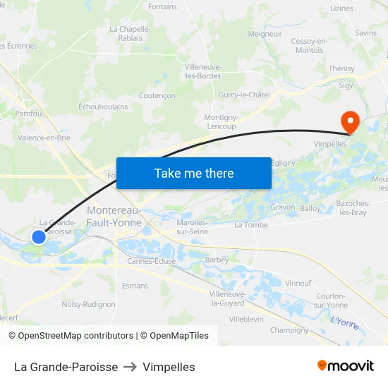 La Grande-Paroisse to Vimpelles map