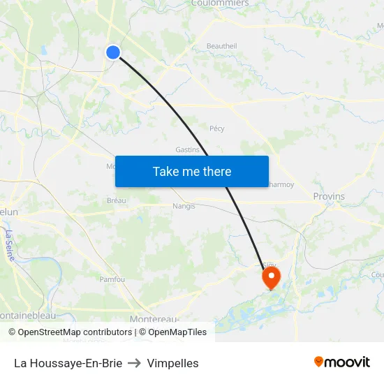 La Houssaye-En-Brie to Vimpelles map