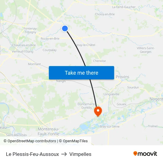 Le Plessis-Feu-Aussoux to Vimpelles map