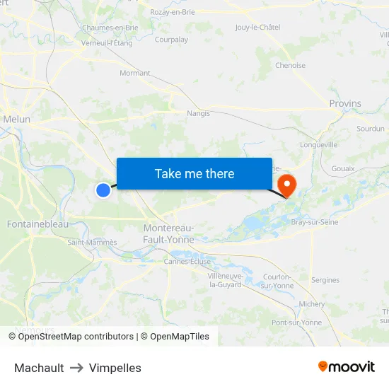 Machault to Vimpelles map