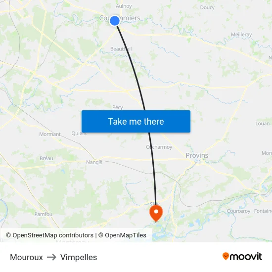 Mouroux to Vimpelles map