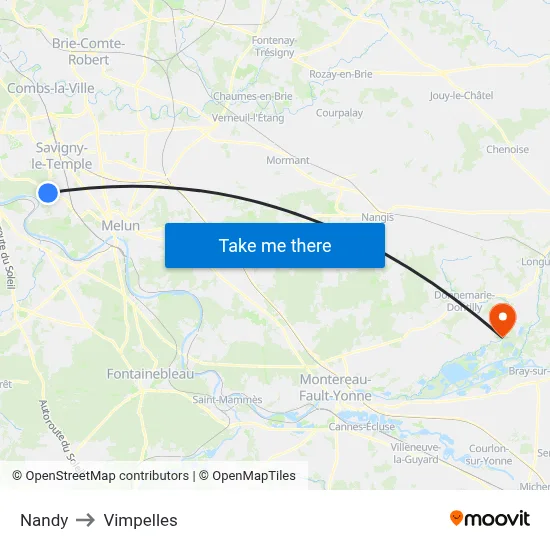 Nandy to Vimpelles map