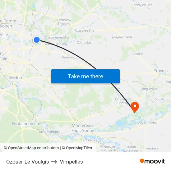 Ozouer-Le-Voulgis to Vimpelles map