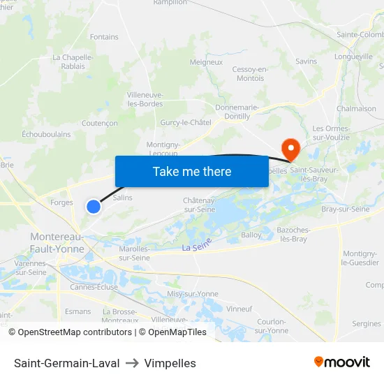 Saint-Germain-Laval to Vimpelles map