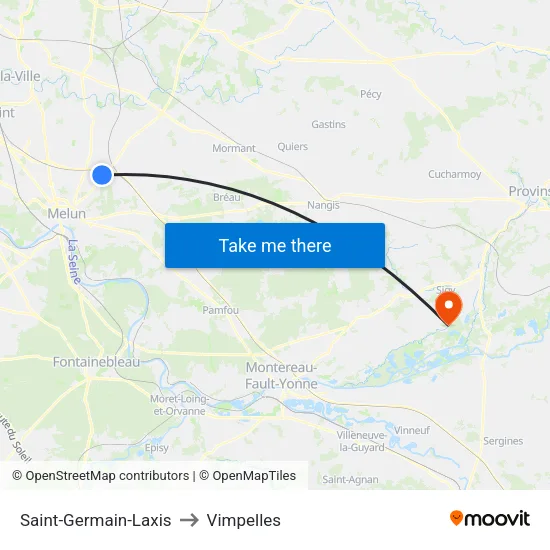 Saint-Germain-Laxis to Vimpelles map