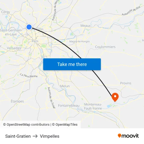 Saint-Gratien to Vimpelles map