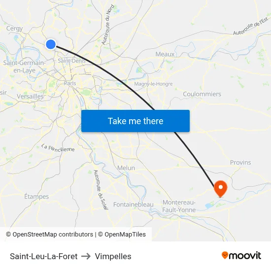 Saint-Leu-La-Foret to Vimpelles map
