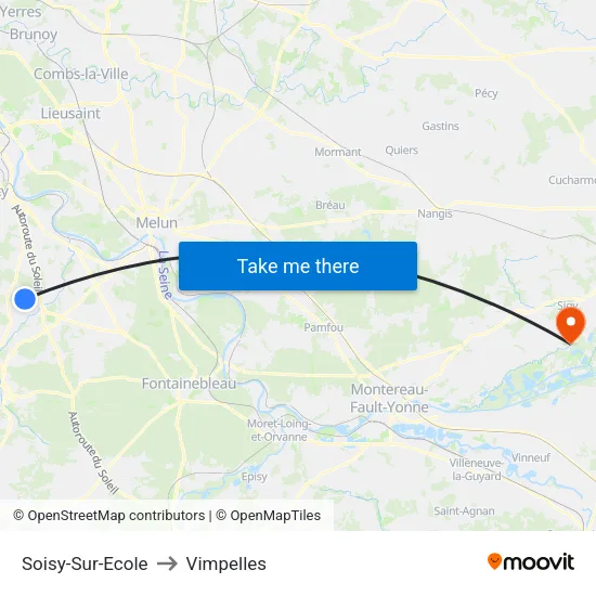 Soisy-Sur-Ecole to Vimpelles map