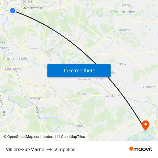 Villiers-Sur-Marne to Vimpelles map