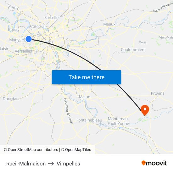 Rueil-Malmaison to Vimpelles map