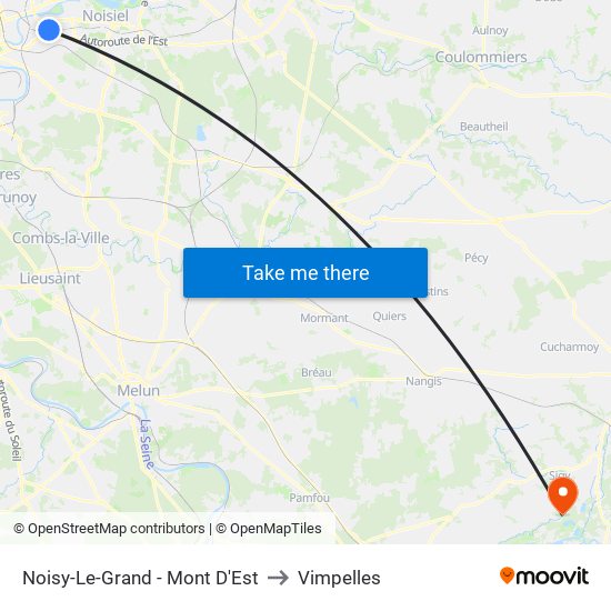 Noisy-Le-Grand - Mont D'Est to Vimpelles map