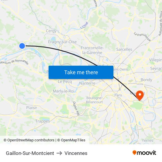 Gaillon-Sur-Montcient to Vincennes map