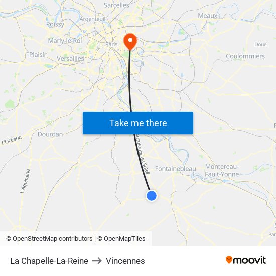 La Chapelle-La-Reine to Vincennes map