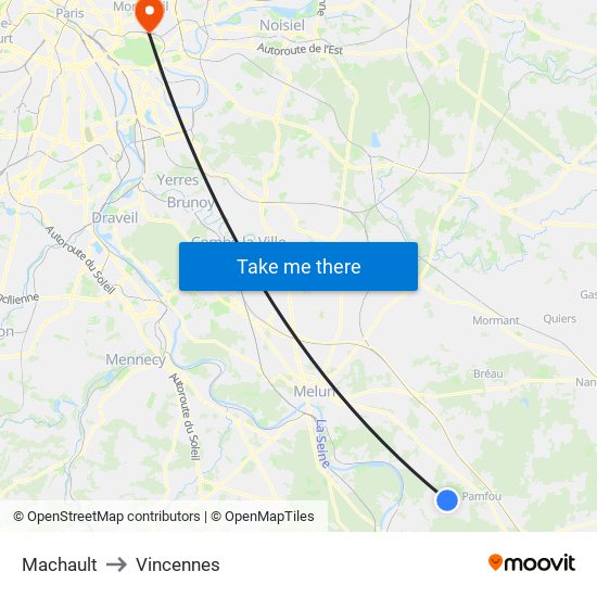 Machault to Vincennes map