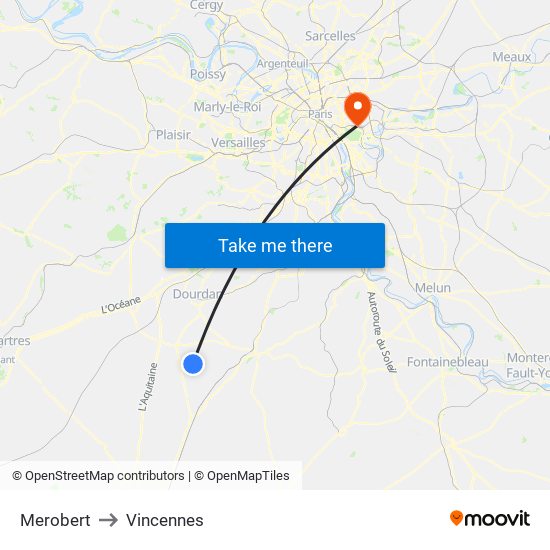 Merobert to Vincennes map