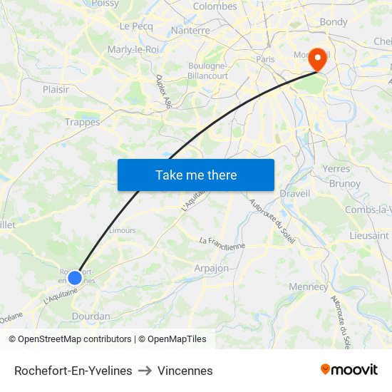 Rochefort-En-Yvelines to Vincennes map