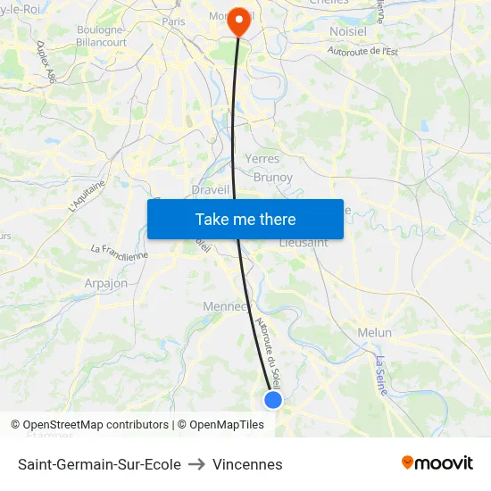 Saint-Germain-Sur-Ecole to Vincennes map