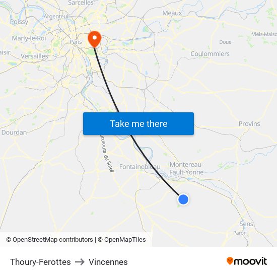 Thoury-Ferottes to Vincennes map