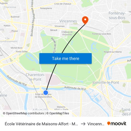 École Vétérinaire de Maisons-Alfort - Métro to Vincennes map