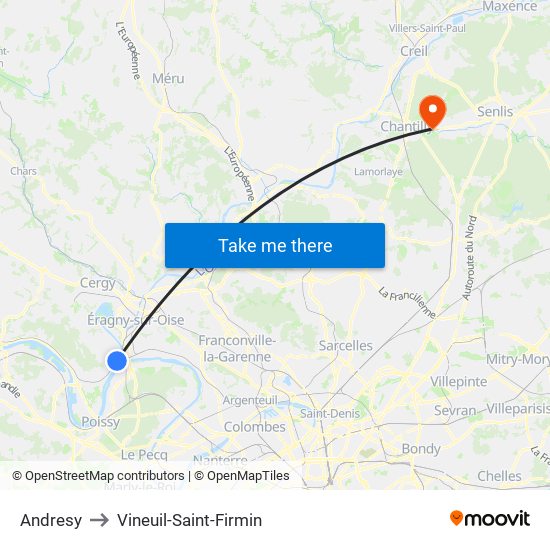 Andresy to Vineuil-Saint-Firmin map
