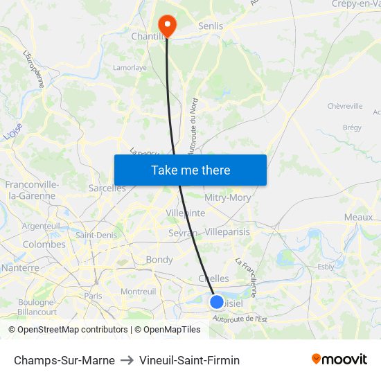 Champs-Sur-Marne to Vineuil-Saint-Firmin map