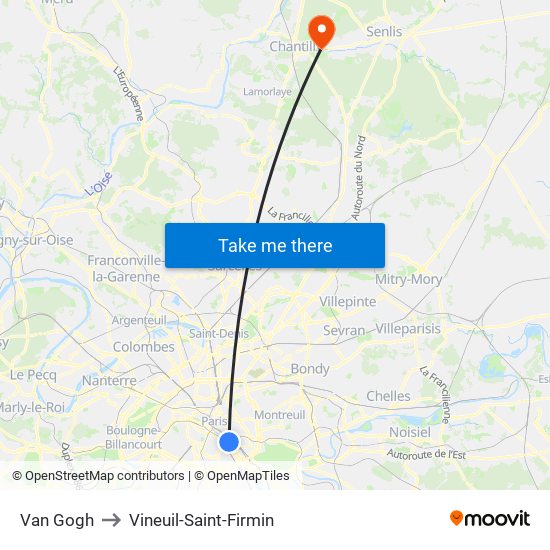 Van Gogh to Vineuil-Saint-Firmin map