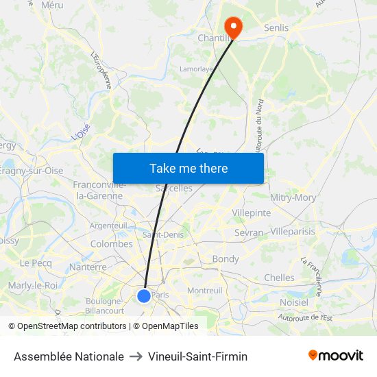 Assemblée Nationale to Vineuil-Saint-Firmin map