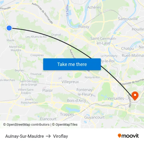 Aulnay-Sur-Mauldre to Viroflay map