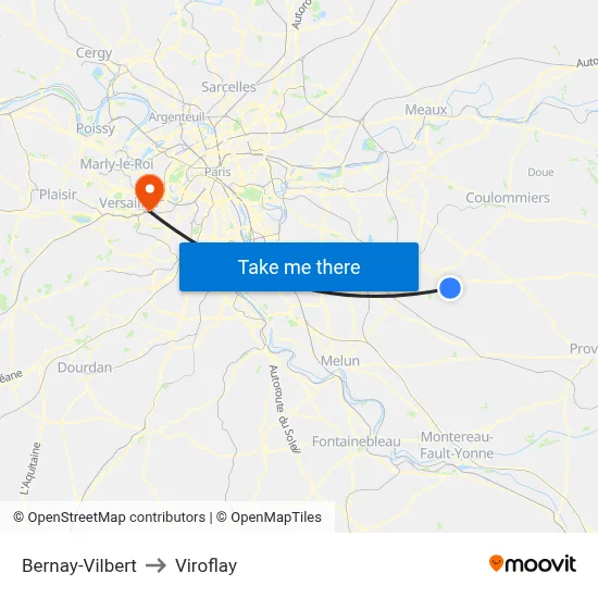 Bernay-Vilbert to Viroflay map
