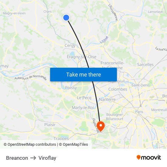 Breancon to Viroflay map