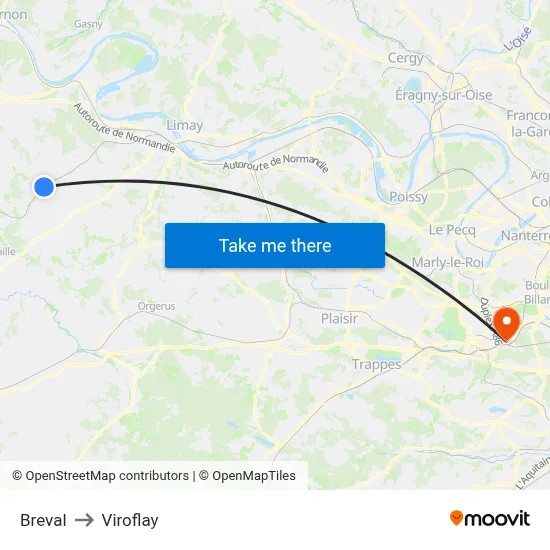 Breval to Viroflay map
