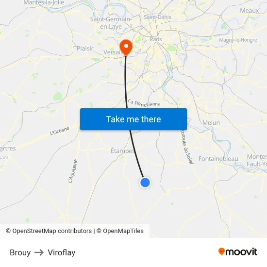 Brouy to Viroflay map