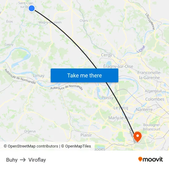 Buhy to Viroflay map