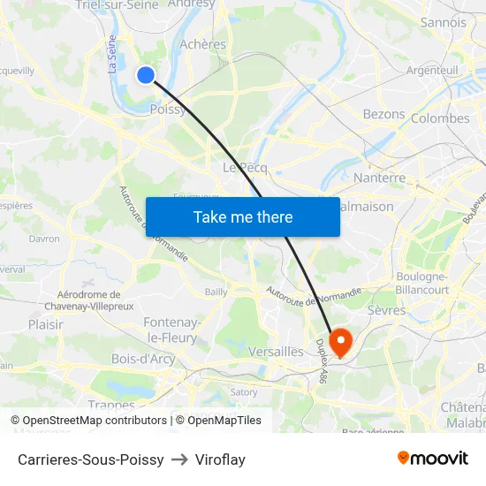 Carrieres-Sous-Poissy to Viroflay map