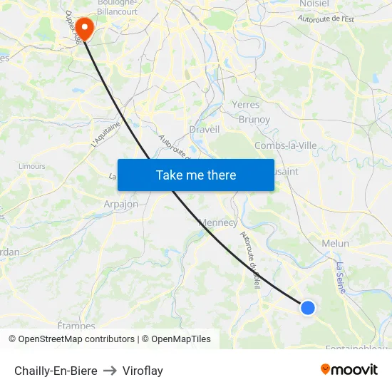 Chailly-En-Biere to Viroflay map