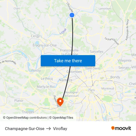 Champagne-Sur-Oise to Viroflay map