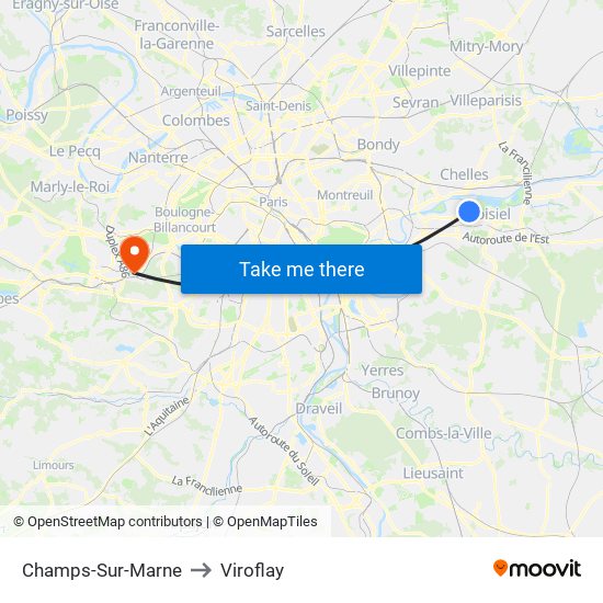 Champs-Sur-Marne to Viroflay map