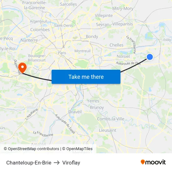Chanteloup-En-Brie to Viroflay map