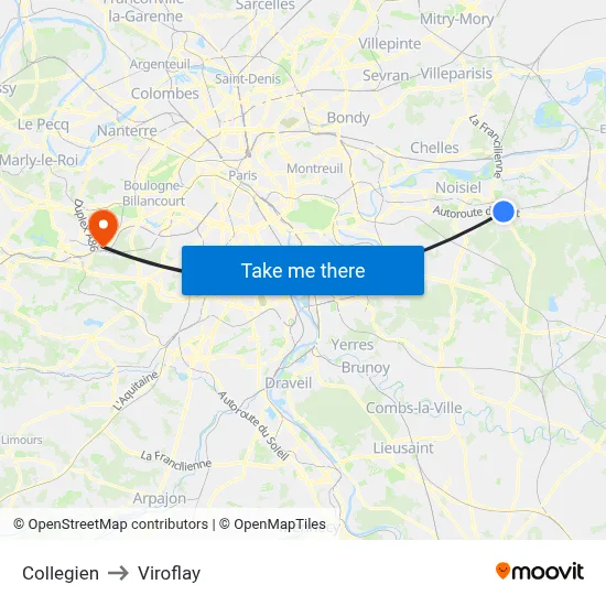 Collegien to Viroflay map