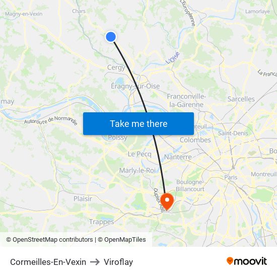 Cormeilles-En-Vexin to Viroflay map