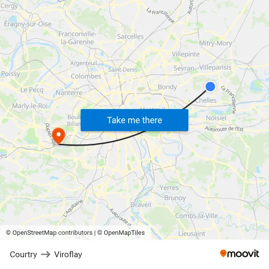 Courtry to Viroflay map