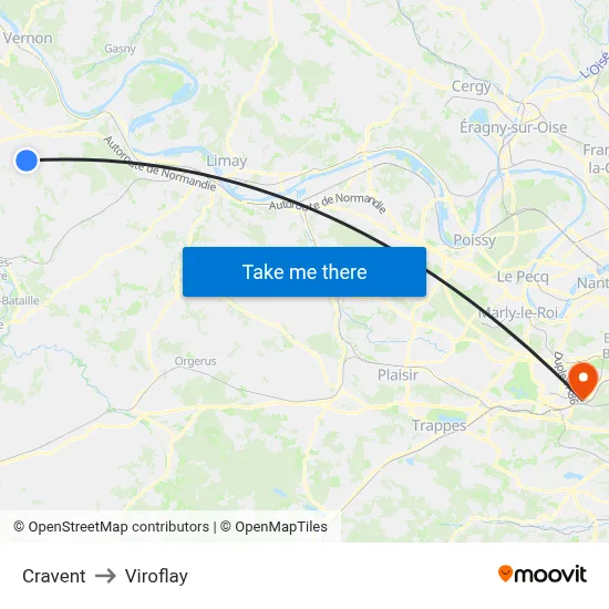 Cravent to Viroflay map