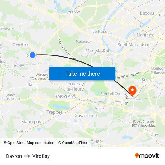 Davron to Viroflay map