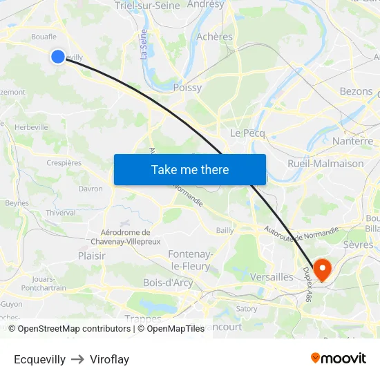 Ecquevilly to Viroflay map
