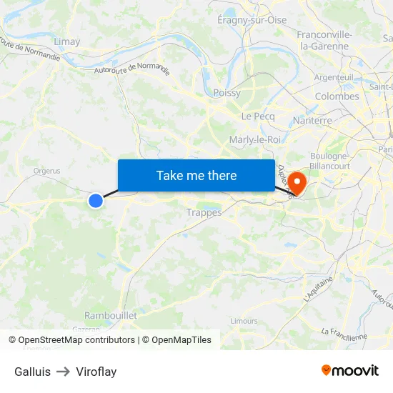 Galluis to Viroflay map