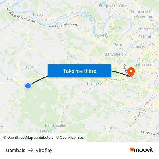 Gambais to Viroflay map