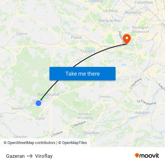 Gazeran to Viroflay map