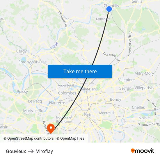Gouvieux to Viroflay map