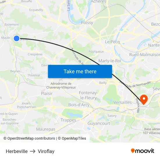 Herbeville to Viroflay map